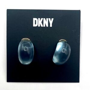 DKNY Small Blue Resin Puffy C-Hoop Earrings / BRAND NEW